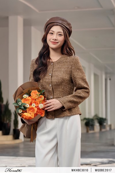 Hiển thị chi tiết cho Áo dạ tweed dáng peplum Ảnh của Áo dạ tweed dáng peplum